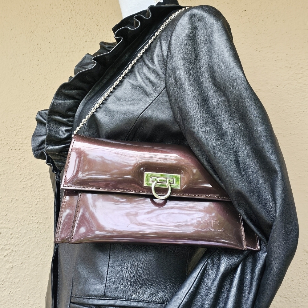 Vintage Beijo Patent Leather Clutch Shoulder Bag